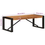 vidaXL Table basse 100x50x35 cm bois massif d'acacia