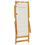 Chaises de plage pliantes vidaXL 2 Pièces Gris clair Bois d'acacia massif et Textilène