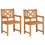vidaXL Chaises de jardin 2 Pièces 56x56x90 cm Bois massif d'acacia