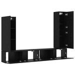 vidaXL Ensemble meuble TV 4 Pièces Chêne noir Bois d'ingénierie