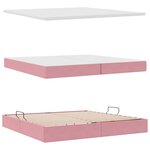 vidaXL Lit avec rangement et matelas Rose 200 x 200 cm Velours