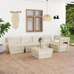 vidaXL Salon de jardin palette 6 Pièces Bois d'épicéa imprégné
