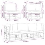 vidaXL Mobilier de jardin avec coussin 3 Pièces Noir Aluminium