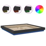 vidaXL Cadre de lit avec lumières LED sans matelas noir 180x200 cm