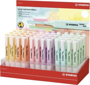 Surligneur swing cool Pastel Edition, présentoir de STABILO