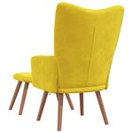 vidaXL Chaise de relaxation avec repose-pied Jaune moutarde Velours