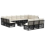 vidaXL Ensemble de canapé de jardin 14 Pièces Noir polyrotin