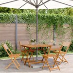 vidaXL Ensemble à manger de jardin 5 Pièces taupe tissu et bois massif