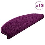 vidaXL Tapis d'escalier 10 pièces 65 x 21 x 4 cm Violet Demi-rond Grand