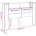 vidaXL Armoire tête de lit avec LED sonoma gris 160x16 5x103 5 cm