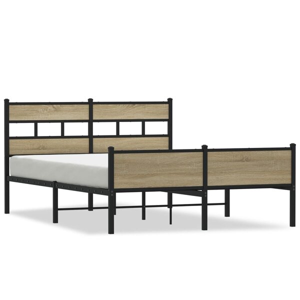 vidaXL Cadre de lit sans matelas chêne sonoma 137x190 cm