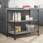 vidaXL Chariot de cuisine sonoma gris 102x50x95 cm bois d'ingénierie