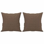 vidaXL Ensemble de canapés 3 Pièces avec coussins marron tissu