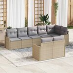 vidaXL Ensemble de canapé de jardin 8 Pièces beige et gris clair