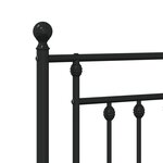 vidaXL Cadre de lit métal avec tête de lit noir 90x200 cm