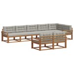 vidaXL Ensemble de canapés d'extérieur 8 pc Naturel et gris clair