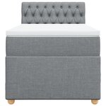 vidaXL Sommier à lattes de lit avec matelas Gris clair 90x200 cm Tissu