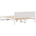 vidaXL Cadre de lit avec tête de lit Blanc 160 x 200 cm Pin massif