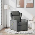 vidaXL Fauteuil inclinable de massage en tissu gris foncé