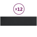 vidaXL Panneaux muraux 12 Pièces Noir 60x15 cm Similicuir 1 08 m²