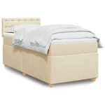 vidaXL Sommier à lattes de lit avec matelas Crème 80x200 cm Tissu