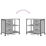 vidaXL Cabinet de Bureau Sonoma gris 76 x 41 x 72 cm Bois d'ingénierie