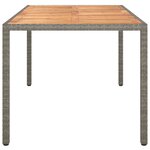vidaXL Table de salle à manger de jardin grise 150x90x75 cm poly rotin