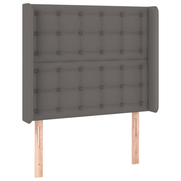 vidaXL Tête de lit avec oreilles Gris 103x16x118/128 cm Similicuir