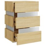 vidaXL Table de chevet à LED chêne sonoma 45x35x67cm bois d'ingénierie