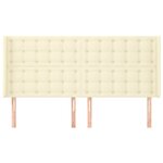 vidaXL Tête de lit avec oreilles Crème 203x16x118/128 cm Similicuir
