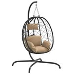 vidaXL Chaise suspendue en forme d'œuf avec coussin taupe