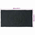 vidaXL Tapis de surface Rectangulaire Gris foncé 100 x 200 cm Jute