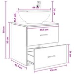 vidaXL Vanité de lavabo mural Chêne fumé 49 5 x 44 5 x 66 5 cm
