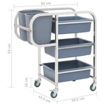 vidaXL Chariot de cuisine avec récipients en plastique 82x43 5x93 cm