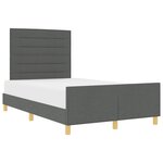 vidaXL Cadre de lit avec tête de lit Gris foncé 120 x 190 cm tissu