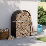 vidaXL Porte-bûches marron 80x45x120 cm acier galvanisé