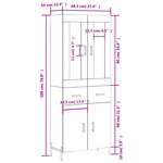 vidaXL Buffet haut Chêne fumé 69 5x34x180 cm Bois d'ingénierie