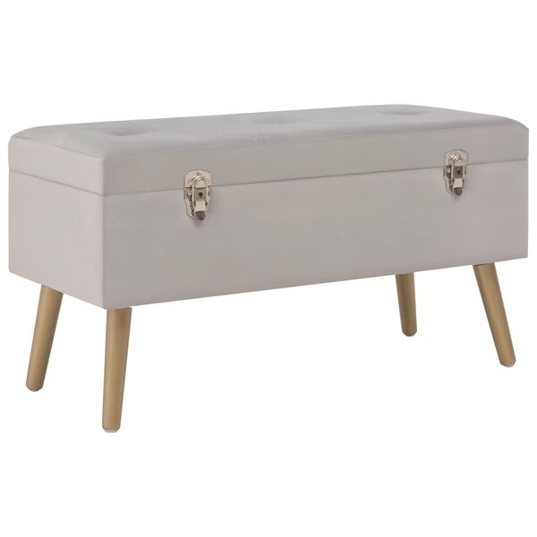 vidaXL Banc avec compartiment de rangement 80 cm Gris Velours
