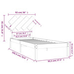 vidaXL Cadre de lit sans matelas 90x190 cm bois massif