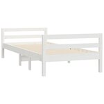 vidaXL Cadre de lit sans matelas blanc 75x190 cm bois de pin massif