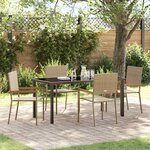 vidaXL Ensemble de salle à manger pour jardin 5 Pièces Beige Poly rotin