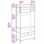 vidaXL Armoire Chêne noir 89 x 39 x 184.5 cm Bois d'ingénierie