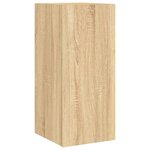 vidaXL Meuble TV muraux 6 Pièces avec lumières LED chêne sonoma