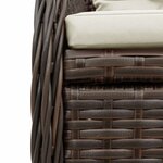 vidaXL Ensemble à manger de jardin et coussins 7 Pièces marron rotin