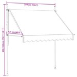 vidaXL Auvent manuel rétractable 250 cm Orange et marron