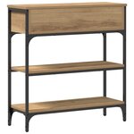 Table Console vidaXL en Chêne Artisan 72 5x25x75 cm Bois d'ingénierie et Acier