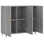 vidaXL Buffet sonoma gris 90x34x80 cm bois d'ingénierie