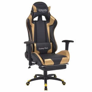 vidaXL Chaise de Gaming Doré 70 x 71 x 136 cm Simili cuir