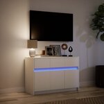 vidaXL Meuble TV avec LED blanc 91x34x61 cm bois d'ingénierie