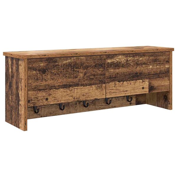 vidaXL Porte-manteau mural avec étagère Bois ancien 80 x 20 x 30 cm